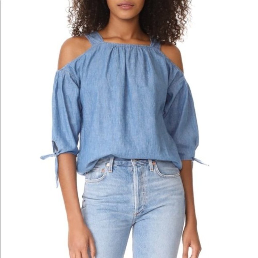 Madewell • Chambray Cold Shoulder Top Small